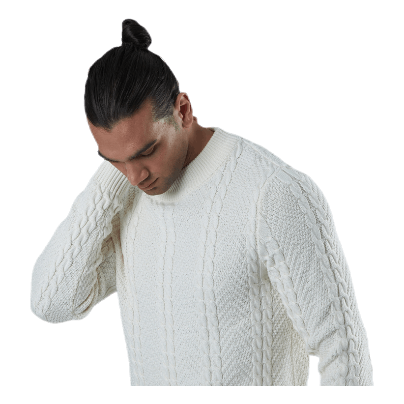 Julian Knit Cable High Neck White