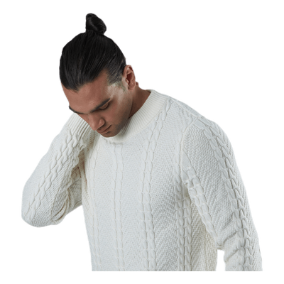 Julian Knit Cable High Neck White