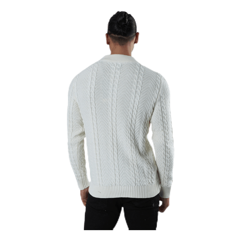 Julian Knit Cable High Neck White