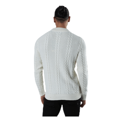 Julian Knit Cable High Neck White
