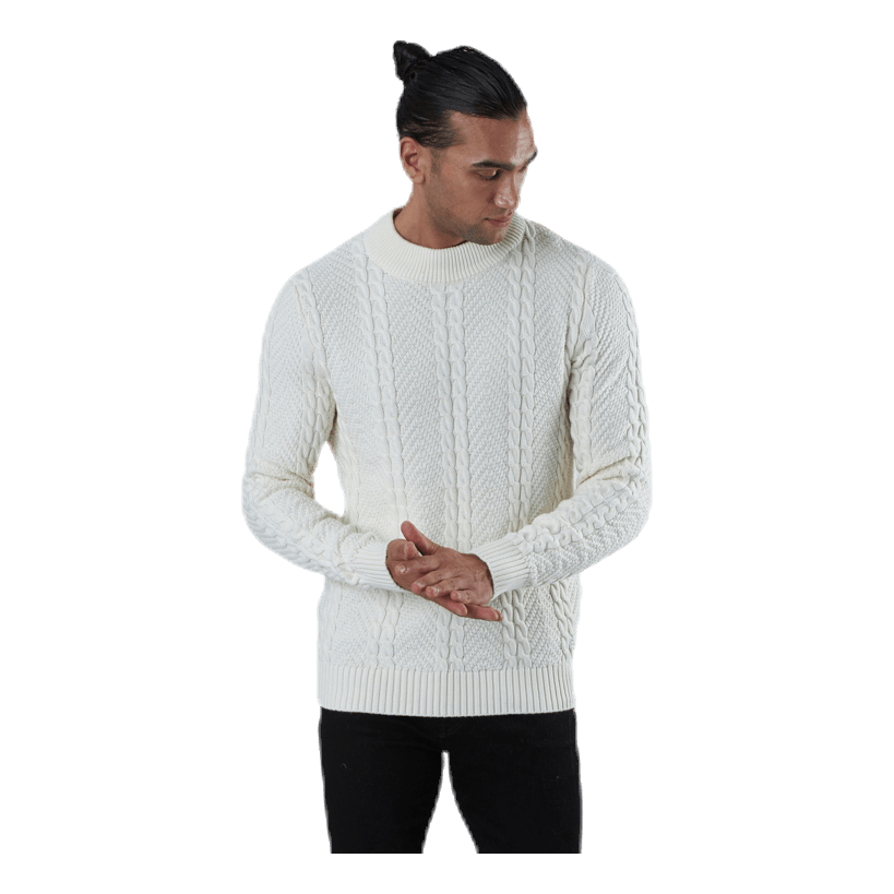 Julian Knit Cable High Neck White