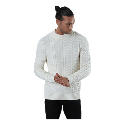 Julian Knit Cable High Neck White