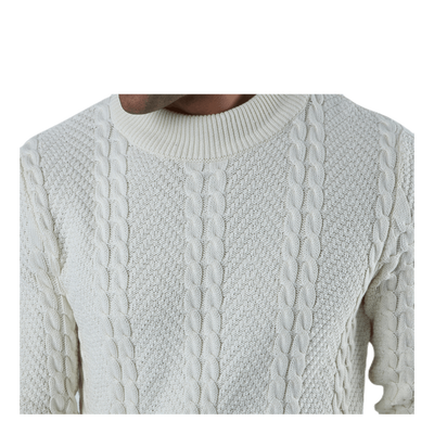 Julian Knit Cable High Neck White