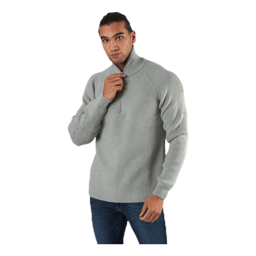 Ivy Knit Half Zip Grey