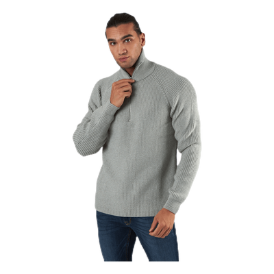 Ivy Knit Half Zip Grey