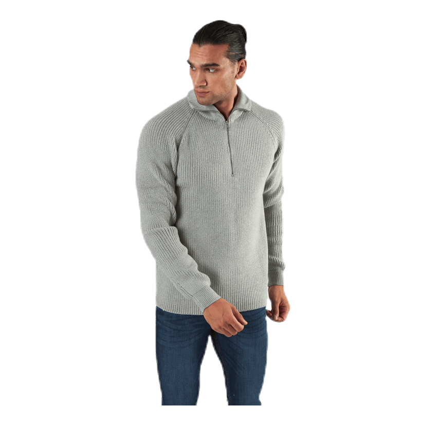 Ivy Knit Half Zip Grey
