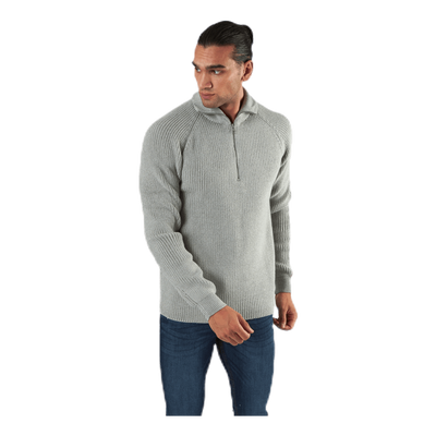 Ivy Knit Half Zip Grey