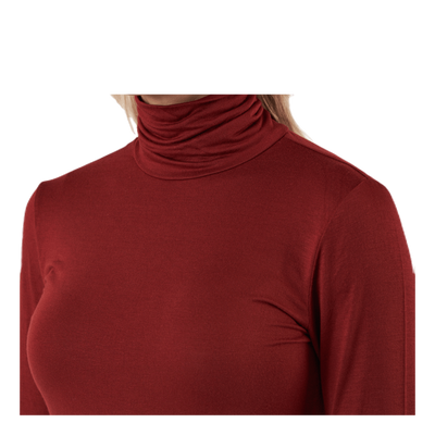 Lela Life L/S Rollneck Top Jrs Brown