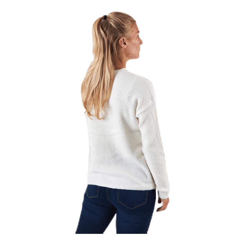 Camilla V-Neck L/S Pullover Knt White
