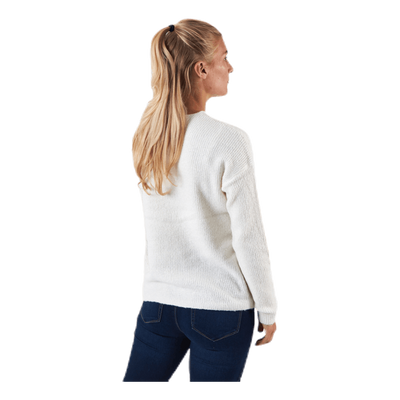 Camilla V-Neck L/S Pullover Knt White