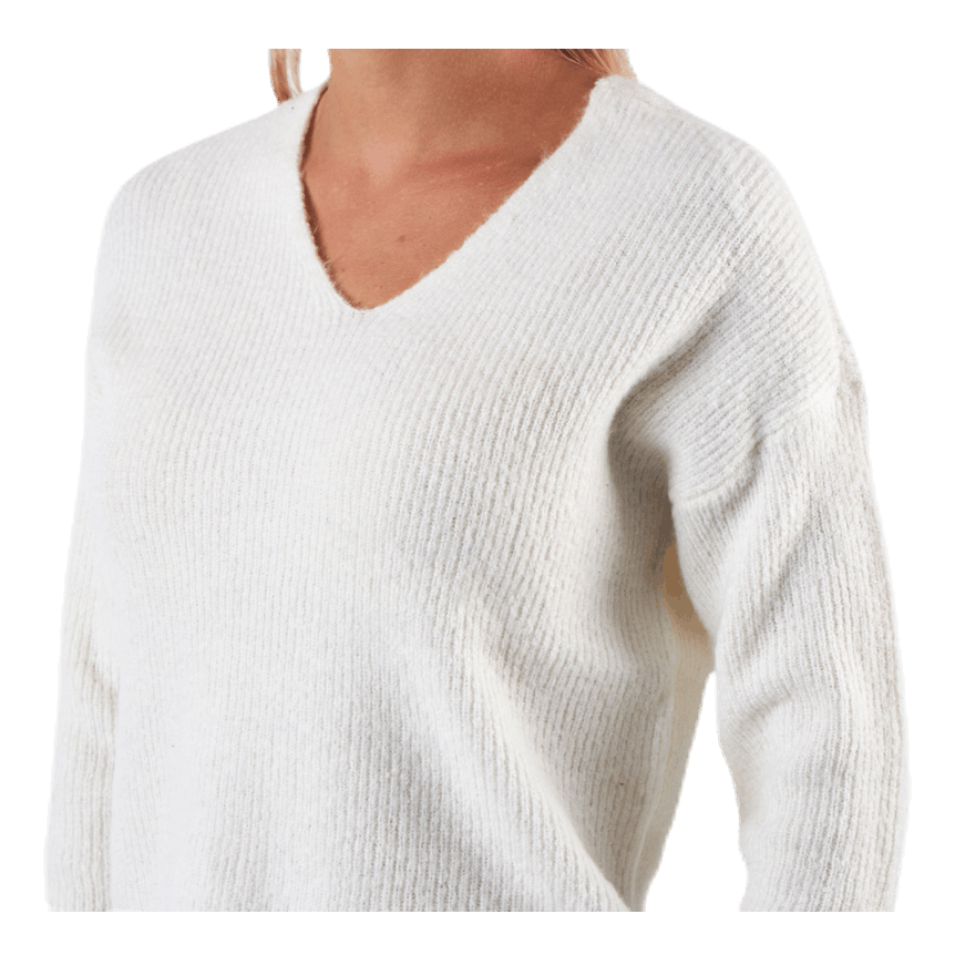 Camilla V-Neck L/S Pullover Knt White