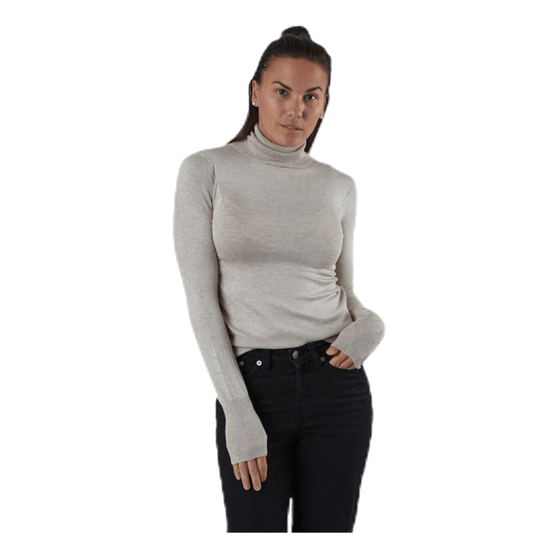 Venice L/S Rollneck Pullover Knt Grey