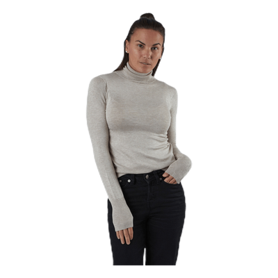 Venice L/S Rollneck Pullover Knt Grey