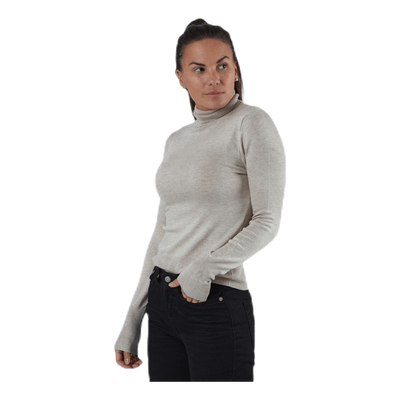 Venice L/S Rollneck Pullover Knt Grey