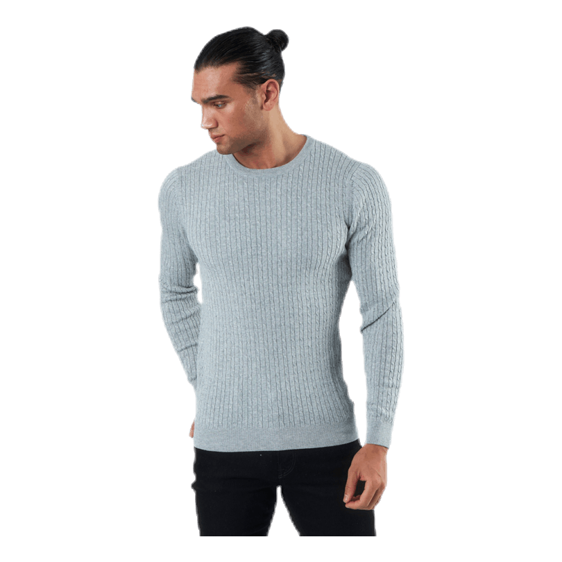 Blacamp Cable Knit Crew Neck Grey