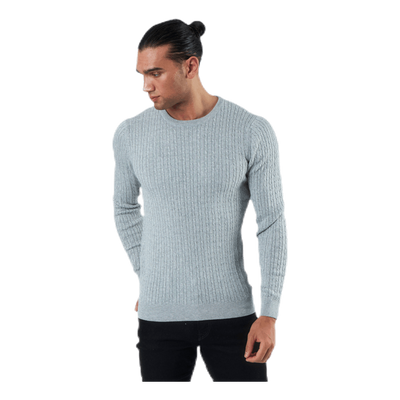 Blacamp Cable Knit Crew Neck Grey