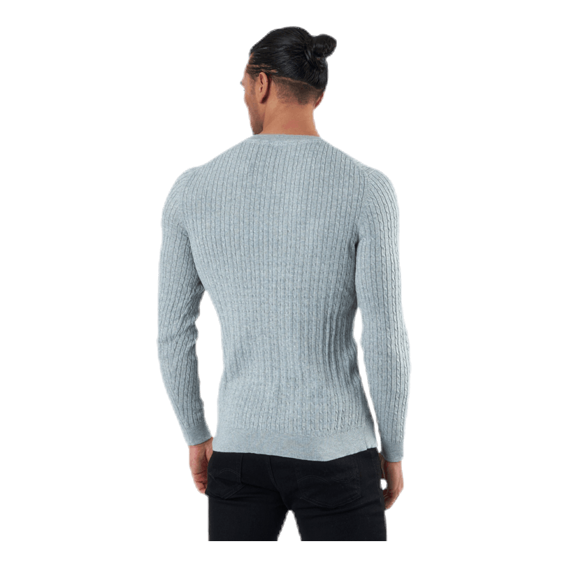 Blacamp Cable Knit Crew Neck Grey