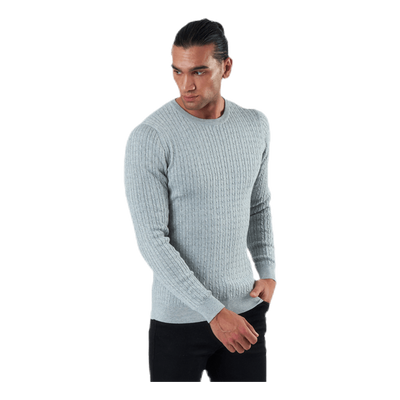 Blacamp Cable Knit Crew Neck Grey