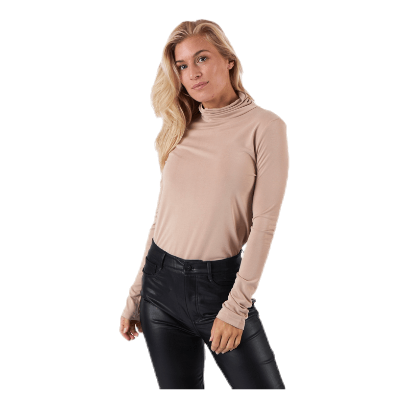 Kamala Ls Rollneck  Top  Beige