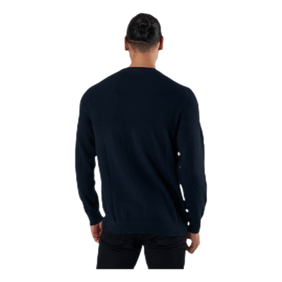 Blacamp Knit Structure Crew Neck Blue