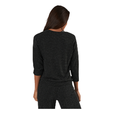 New Queen 3/4 Glitter Top Jrs Black
