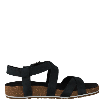 Malibu Waves Ankle Sandal Jet Black Naturebuck