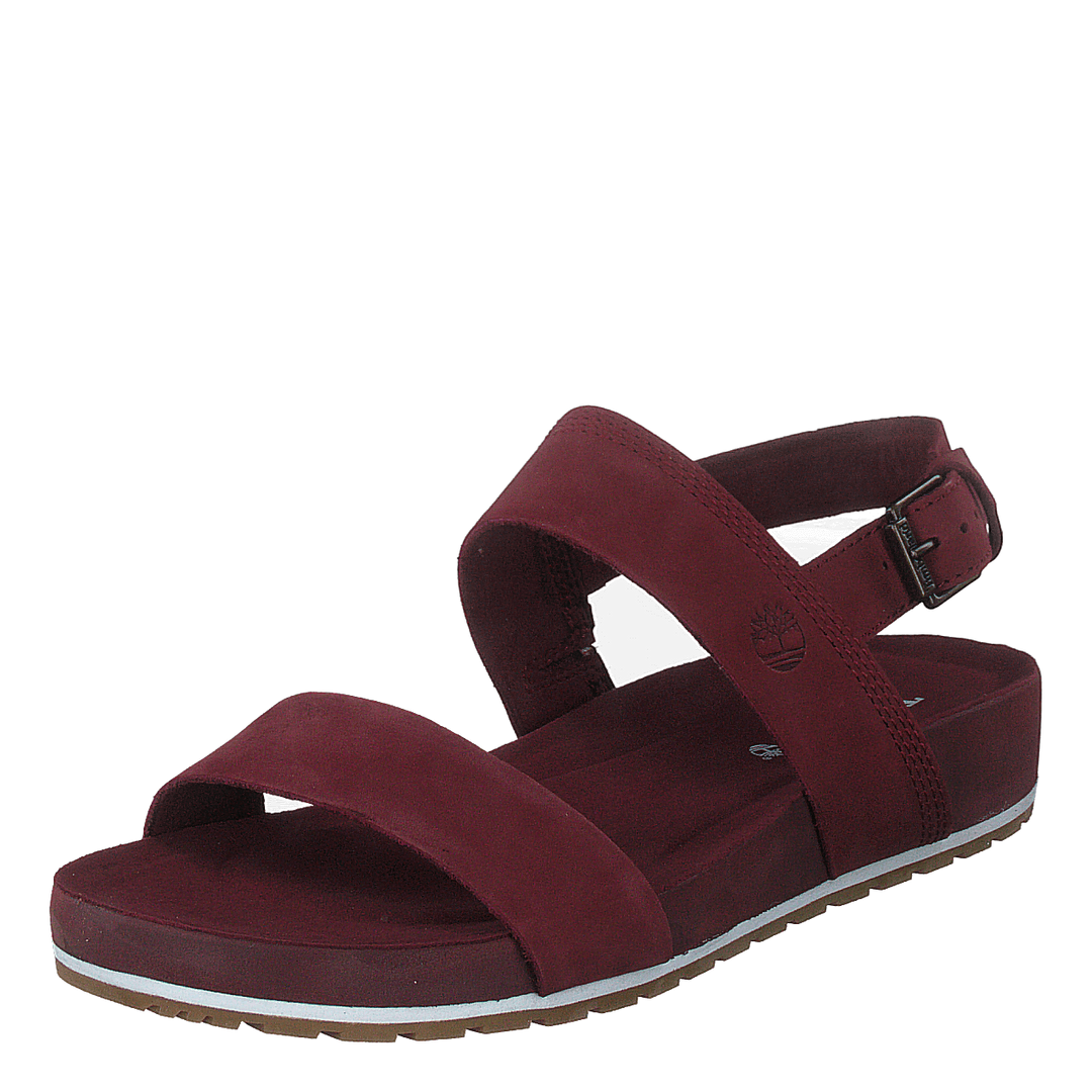 Malibu Waves 2 Band Sandal Burgundy
