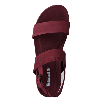 Malibu Waves 2 Band Sandal Burgundy