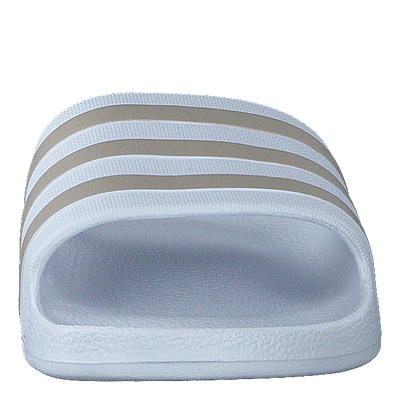 Adilette Aqua Slides Cloud White / Platinum Metallic / Cloud White