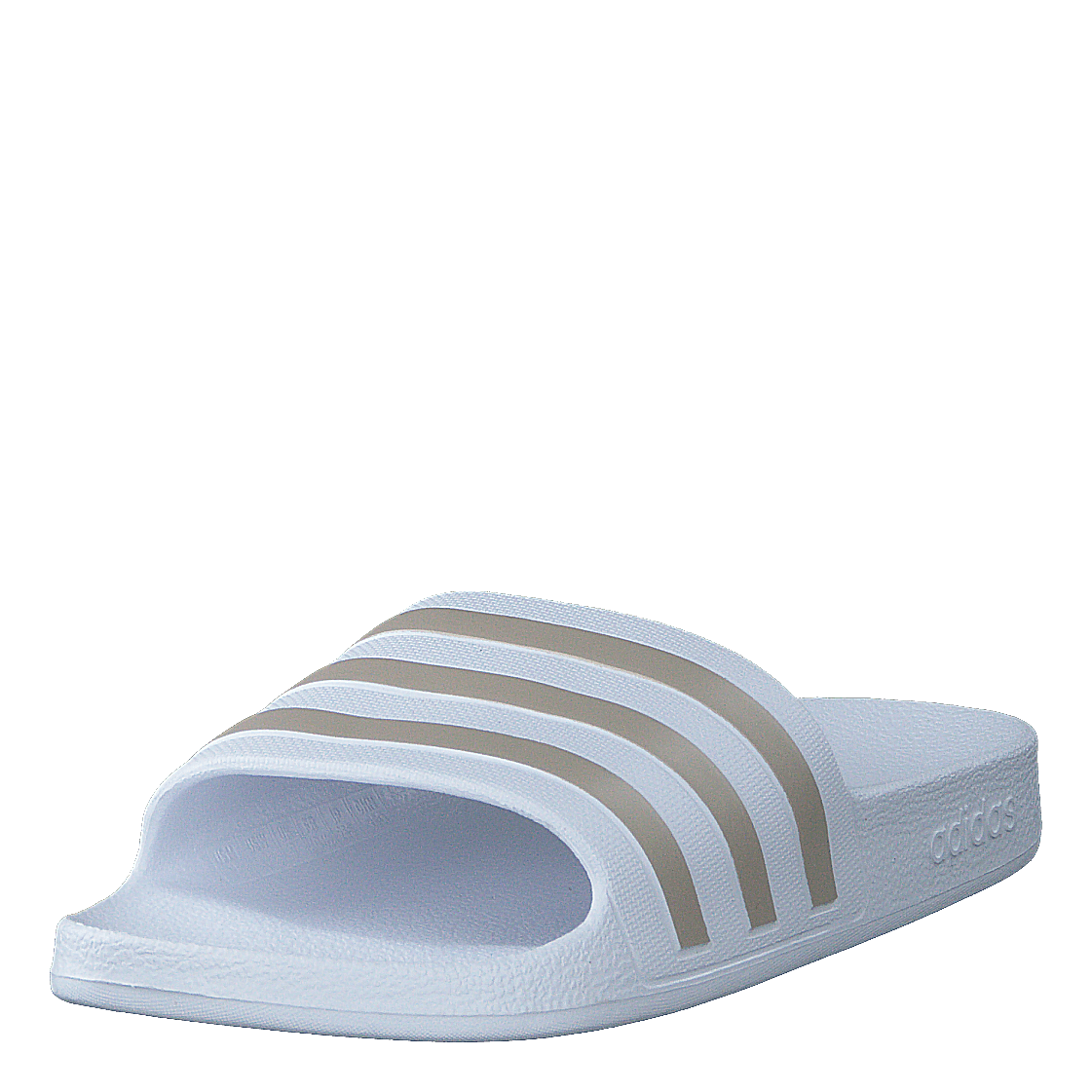 Adilette Aqua Slides Cloud White / Platinum Metallic / Cloud White