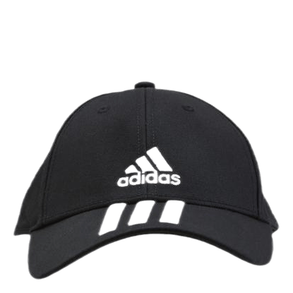 Baseball 3 Stripes Cap Cotton Twill Black / White / White - adidas –