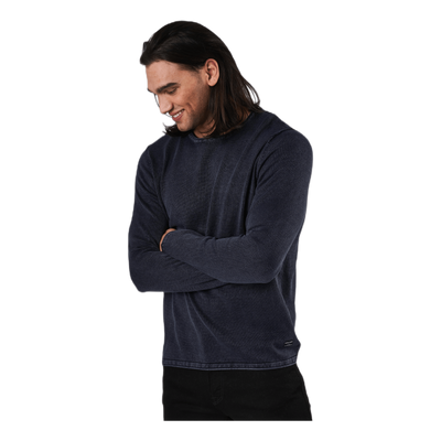 Eleo Knit Crew Neck Navy Blazer