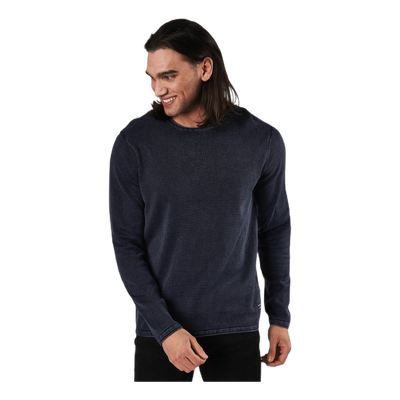 Eleo Knit Crew Neck Navy Blazer