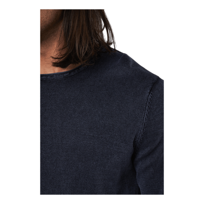 Eleo Knit Crew Neck Navy Blazer