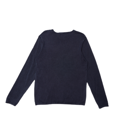 Eleo Knit Crew Neck Navy Blazer