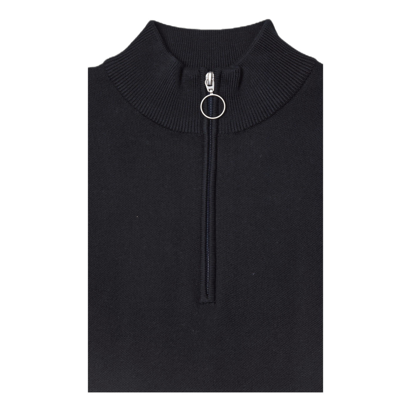 Roy Knit High Neck Zip Black