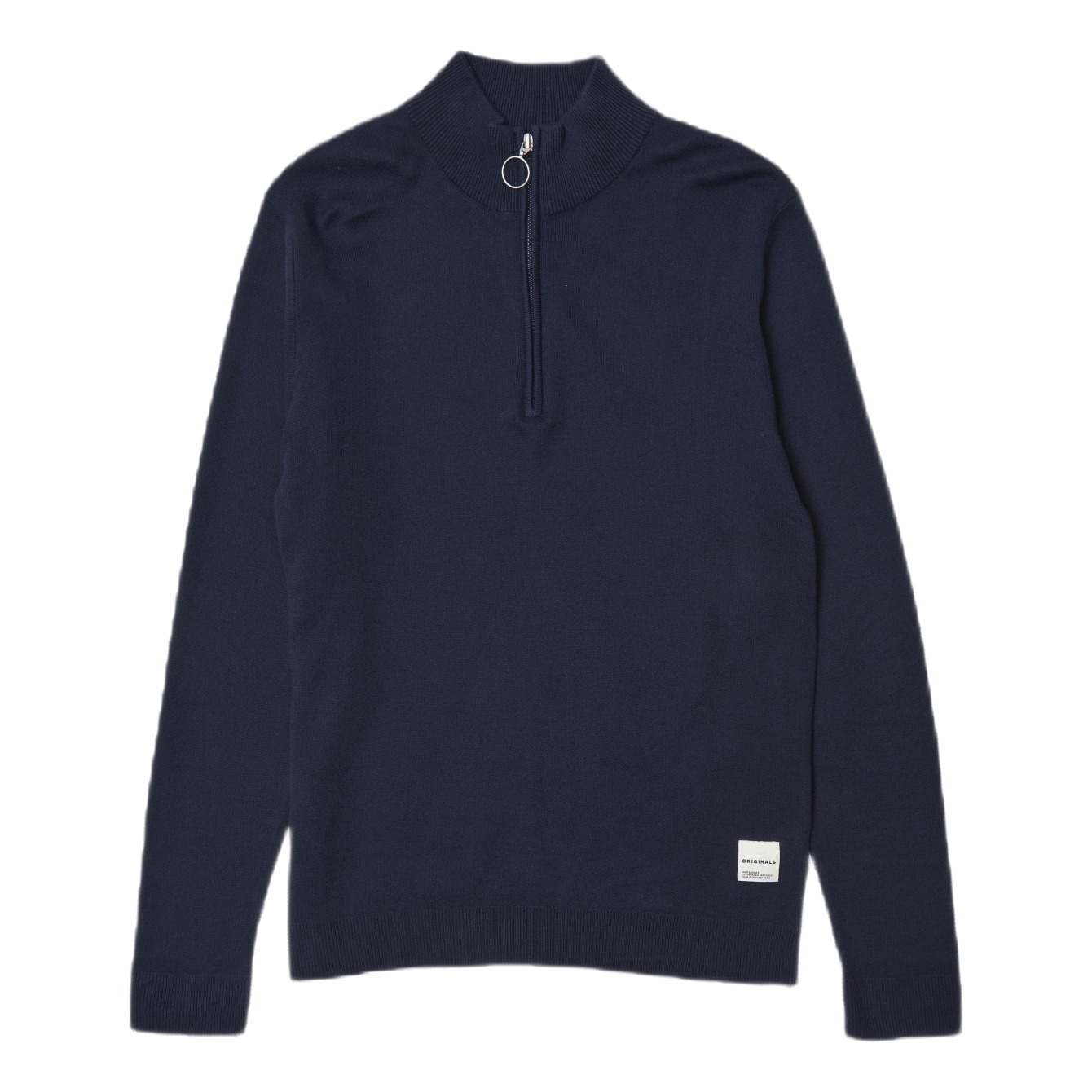 Roy Knit High Neck Zip Navy Blazer