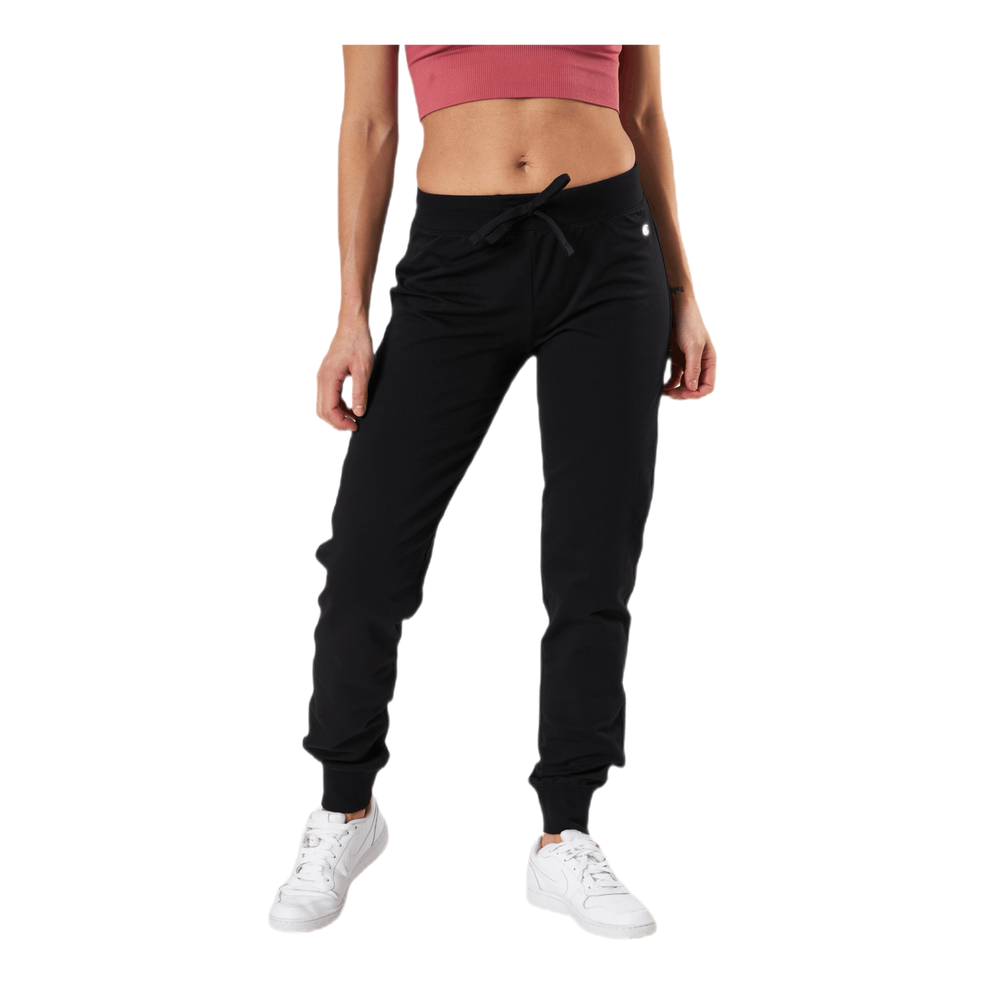 Rib Cuff Pants Svart