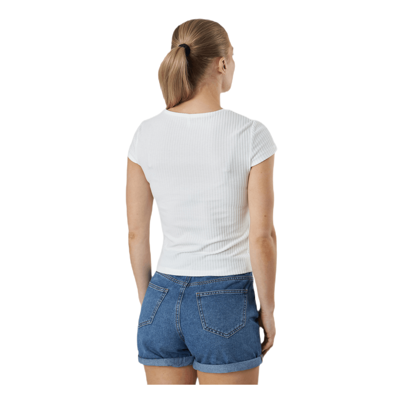 Nella S/S Button Top Jrs White