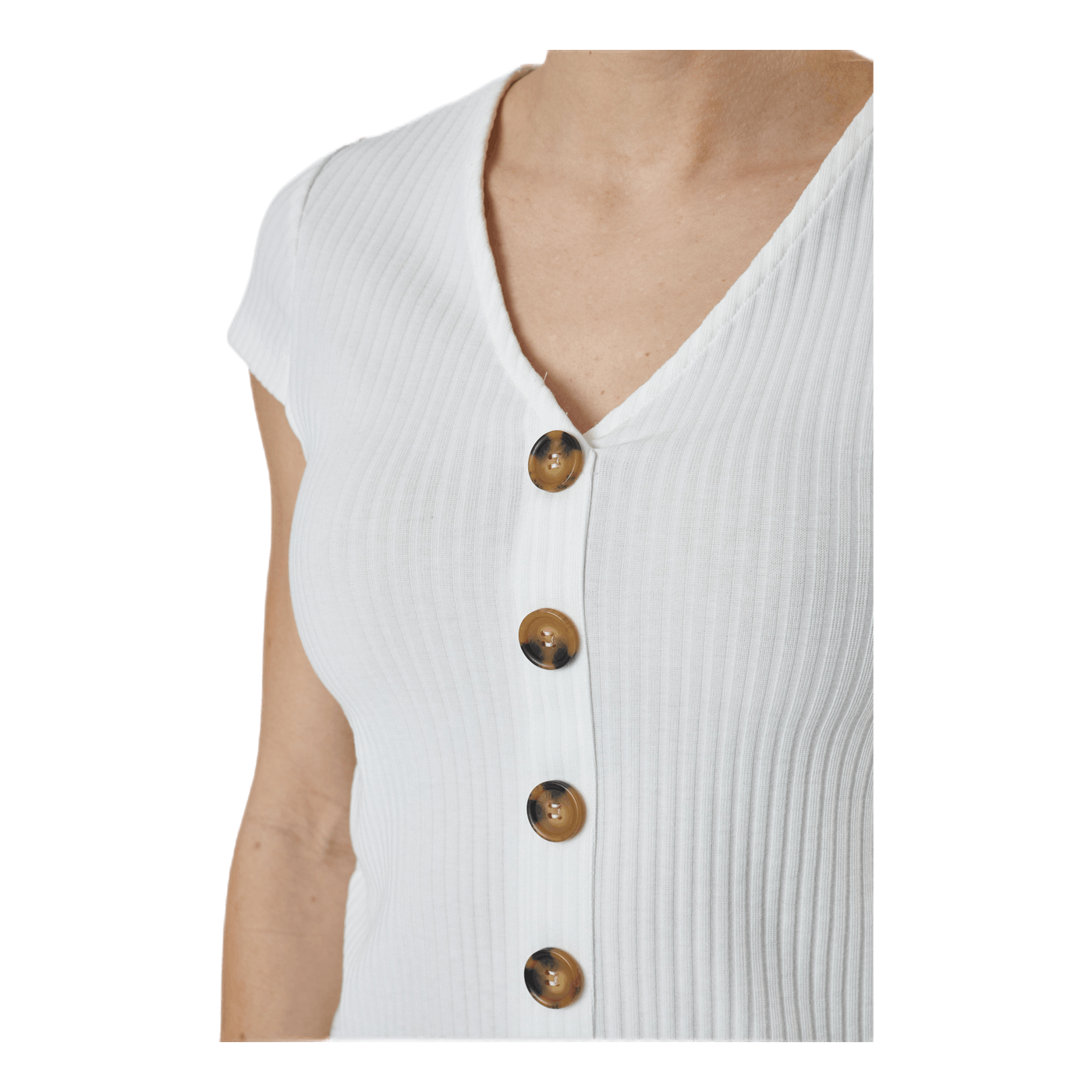 Nella S/S Button Top Jrs White