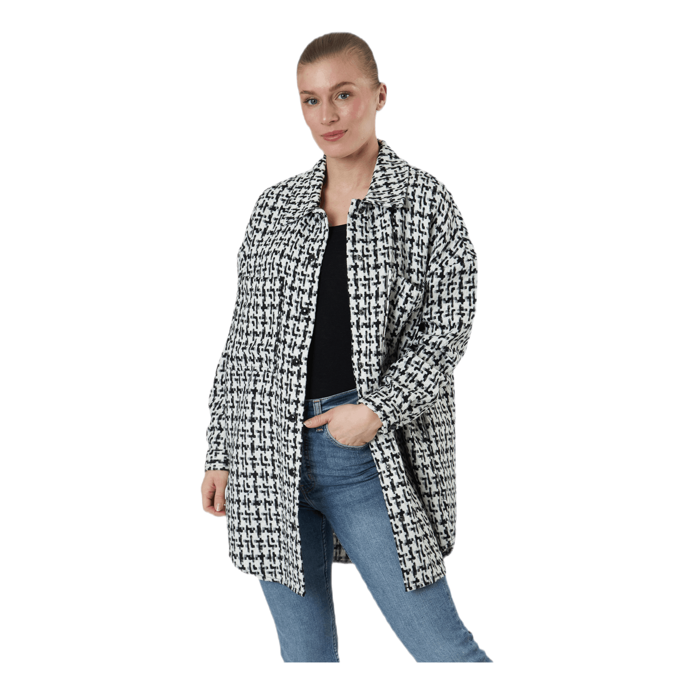Sally Boucle Shacket Cc Otw White