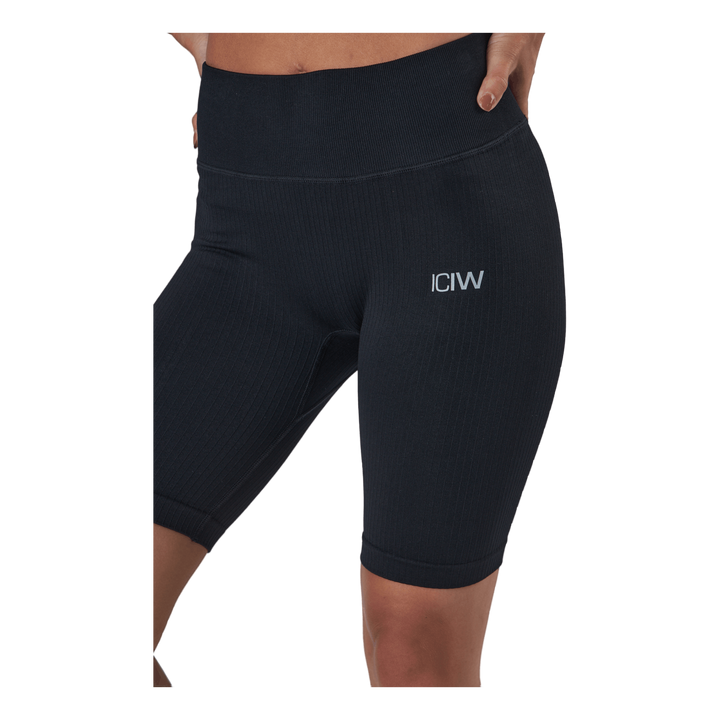Ribbed Define Seamless Biker S Black