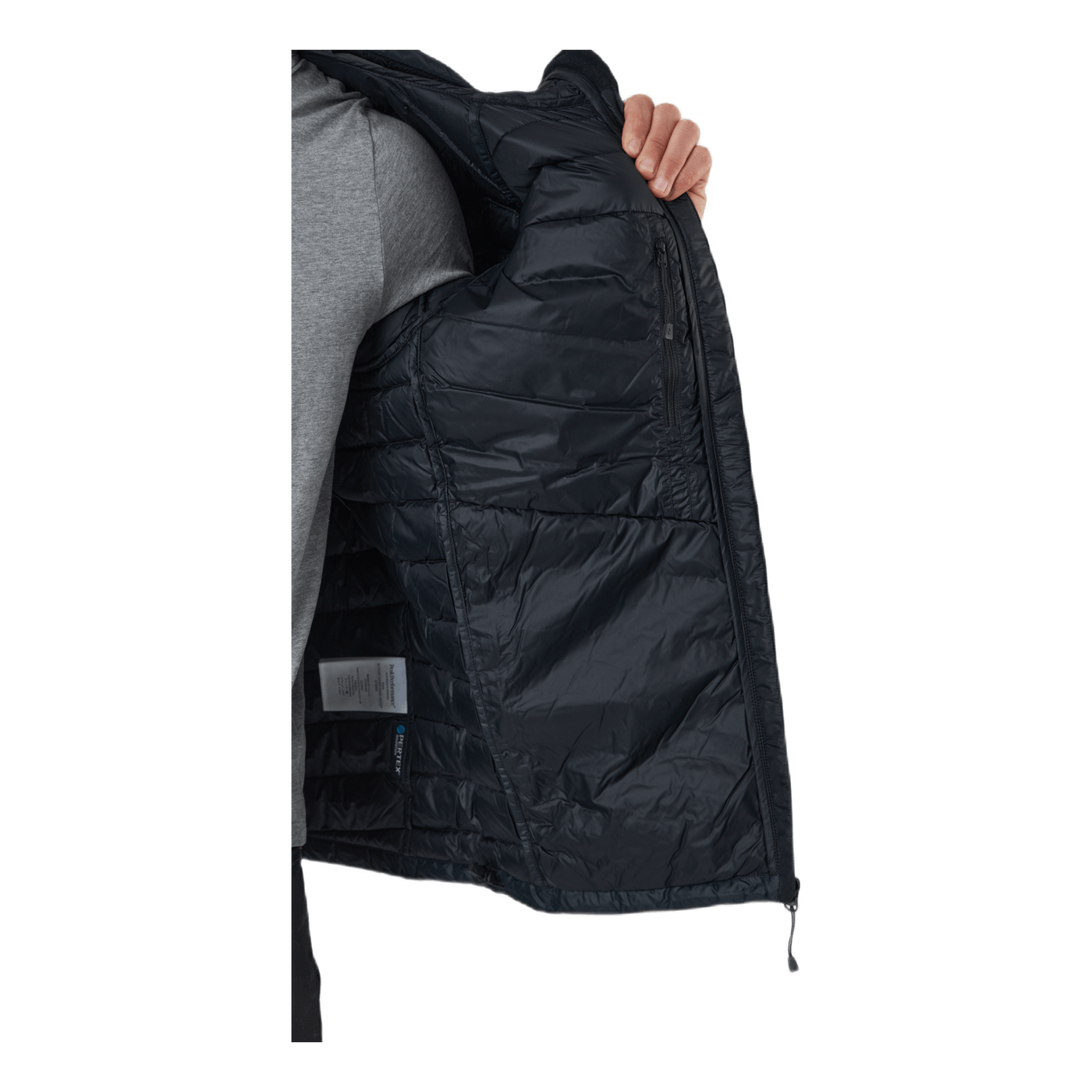 Men's pertex frost top down long hooded jacket