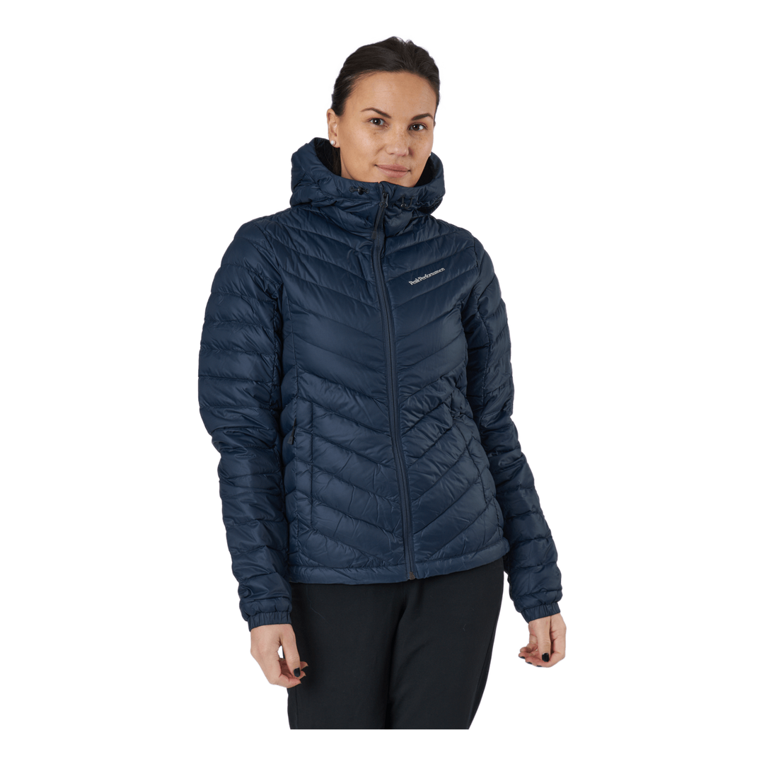 W Frost Down Hood Jacket Blue Shadow Peak Performance Runforest