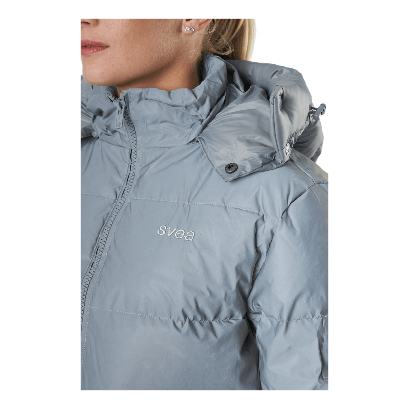 W. Hooded Reflective Puffer Ja Silver
