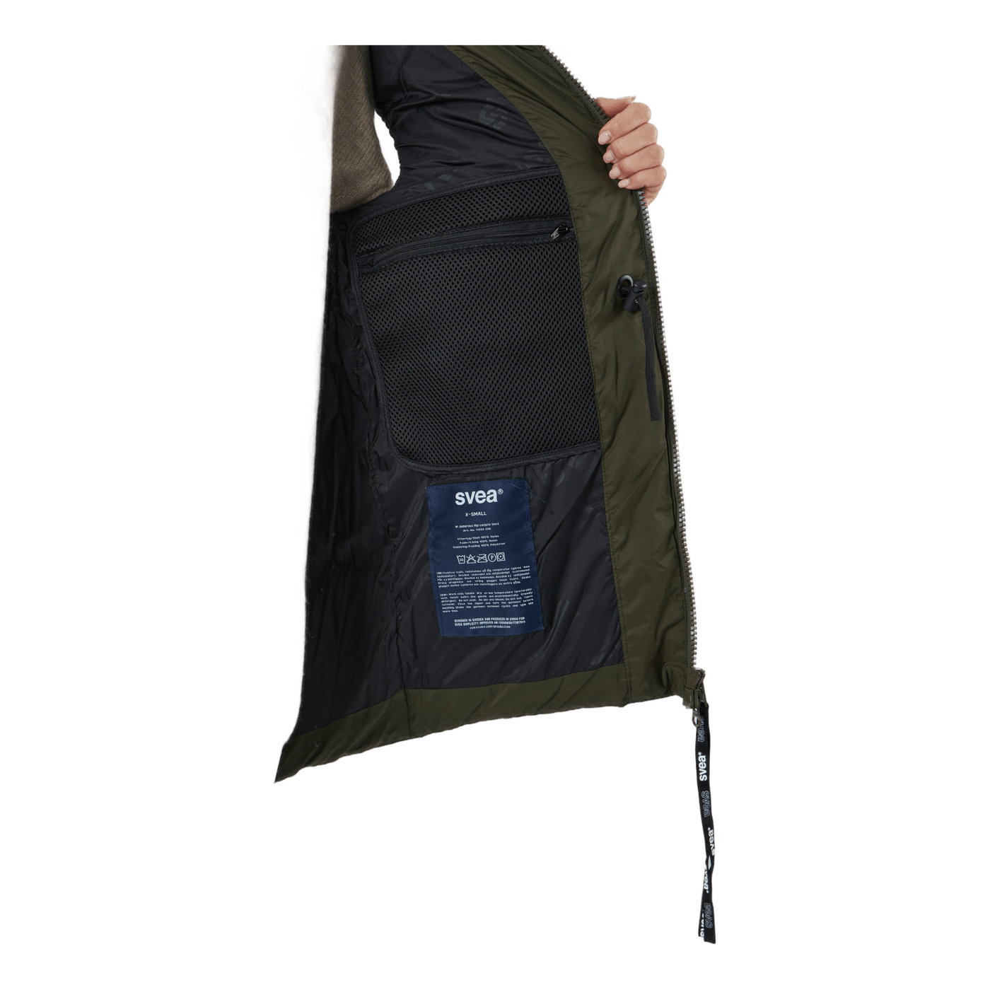 W. Generous Hip Length Vest Dark Army