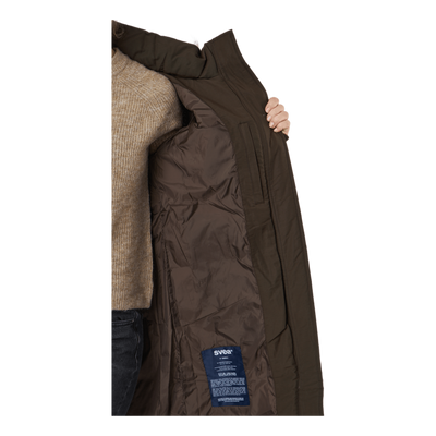 W. Long Slim Padded Parka Brownie Bit