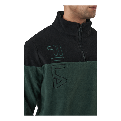 Men Ofer Half Zip Fleece Shirt Sycamore-black