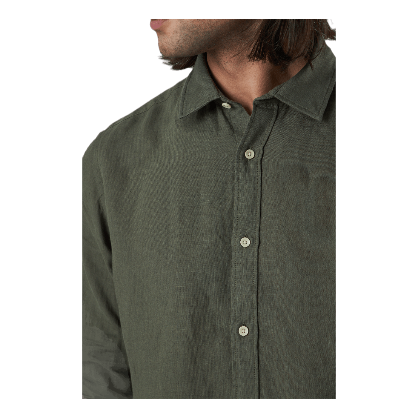 Bluplain Linen Shirt L/s Svart