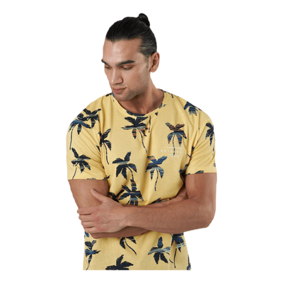 Hazy Aop Tee Ss Crew Neck Sahara Sun